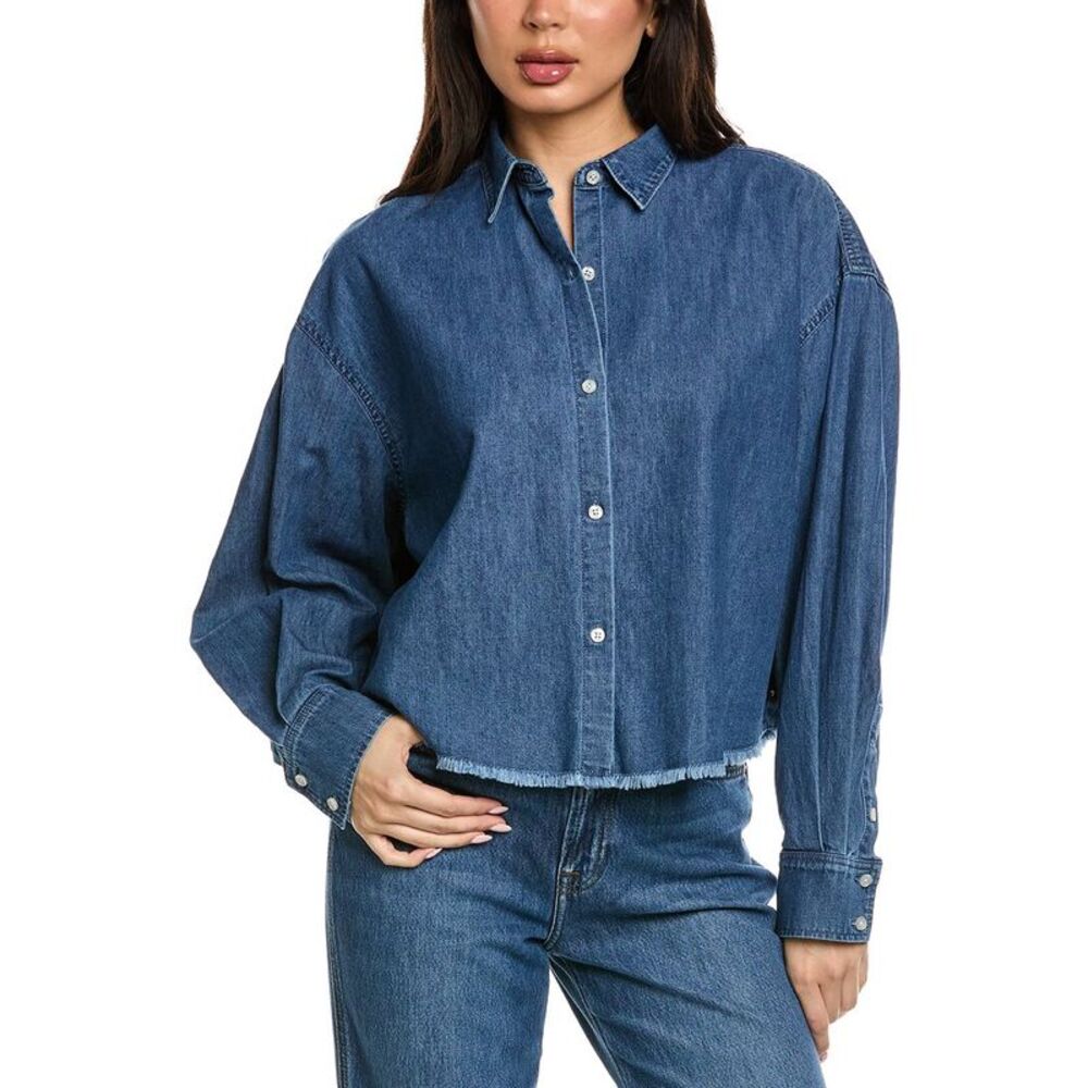 7 For All Mankind Womens Cropped Shirt